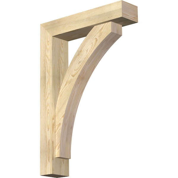 Ekena Millwork Thorton Block Rough Sawn Bracket w/ Offset Brace, Douglas Fir, 6"W x 26"D x 38"H BKT0604X26X38THR05RDF - main